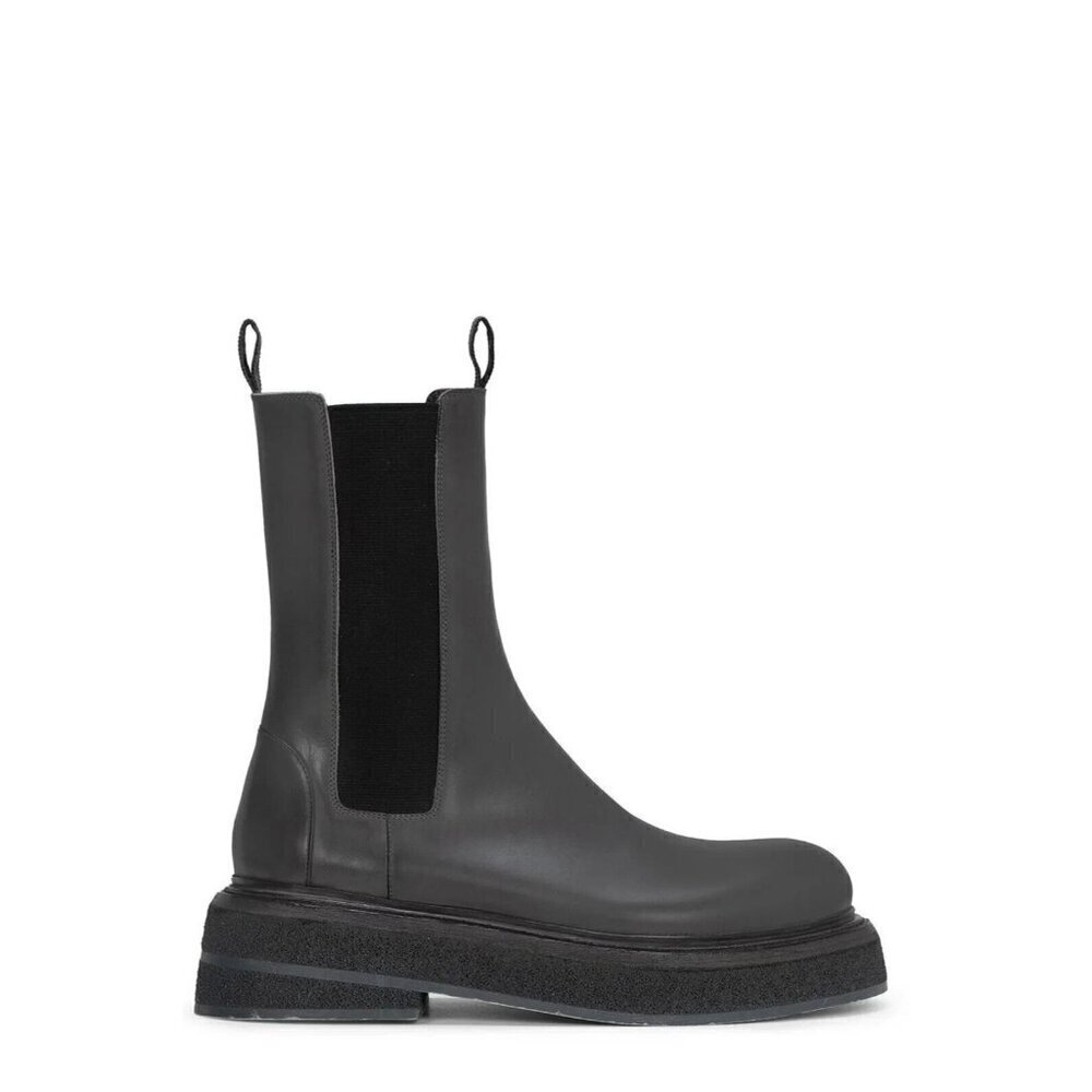 Marsell Zuccone Tronchetto Elast Chelsea Beatle Boots 37.5 7.5 Womens Gray New